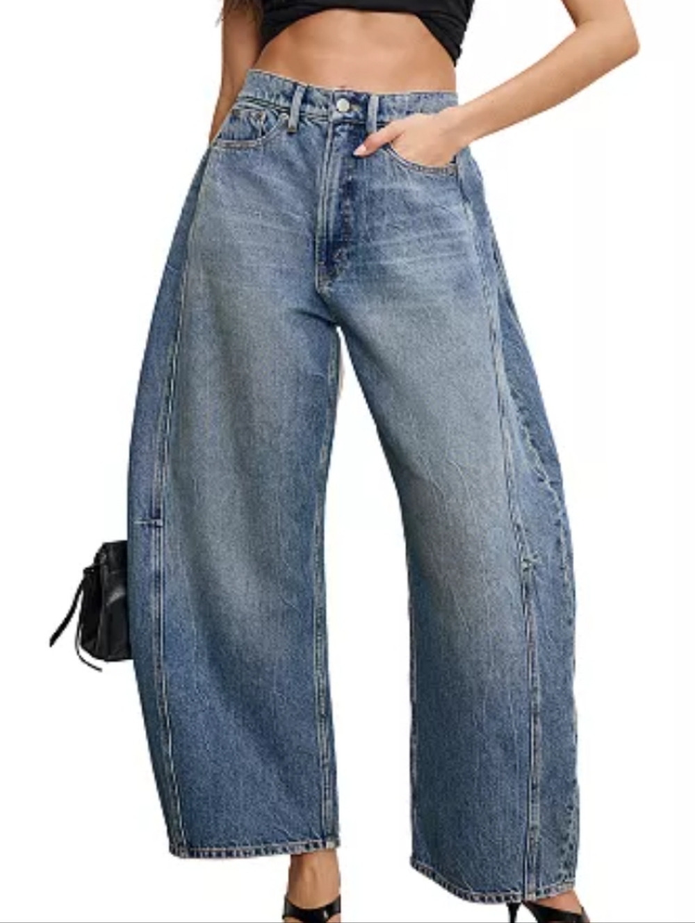 Good American Good Extreme Barrel Jeans NWT